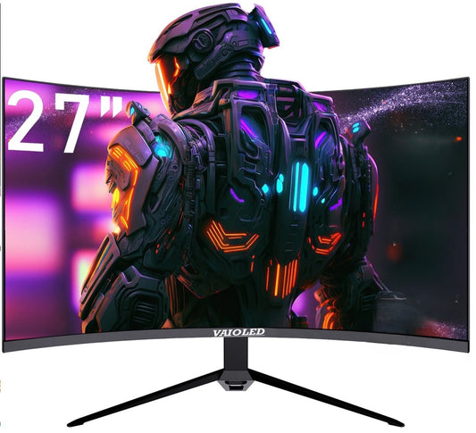 (NEW)VAIOLED  27inch Curved Gaming Monitor 75hz  (1920X1080) PS4/PS5/Xbox HDMI+DP LED Lcd Monitor