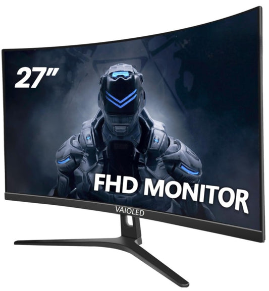 (NEW)VAIOLED  27inch Curved Gaming Monitor 75hz  (1920X1080) PS4/PS5/Xbox HDMI+DP LED Lcd Monitor